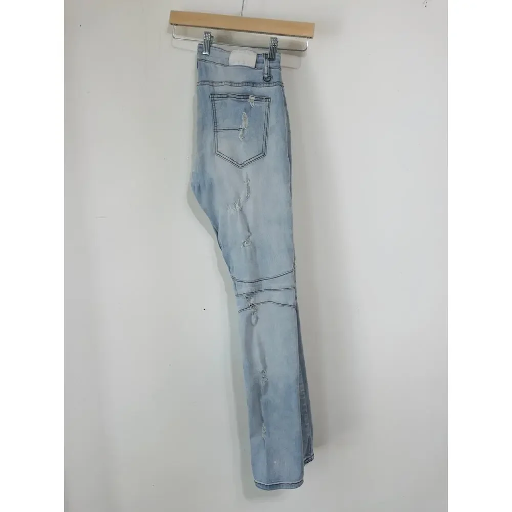 KDNK 1141411 Moto Jeans sz 32‎ distressed thrashed Y2K streetwear biker